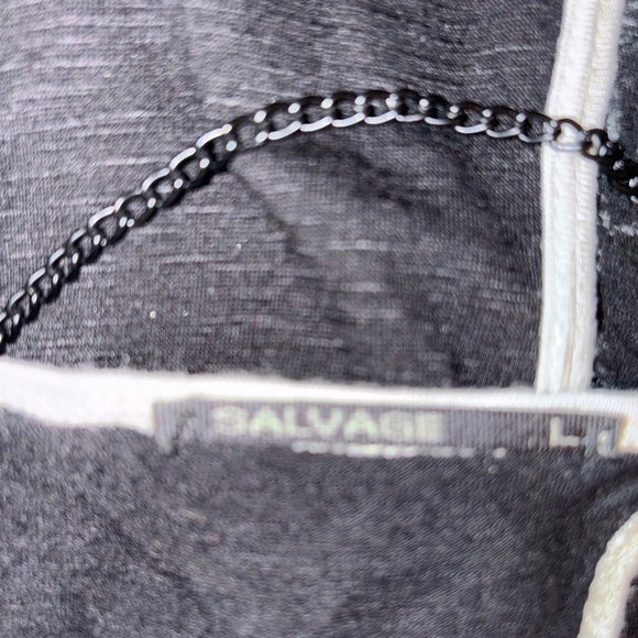 Salvage Black and gray trim, Chain Detail Top - Picture 4 of 4